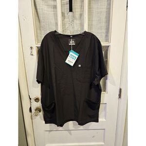 New! Uniform World 309ts series Black Scrub Top‎ Size 2XL